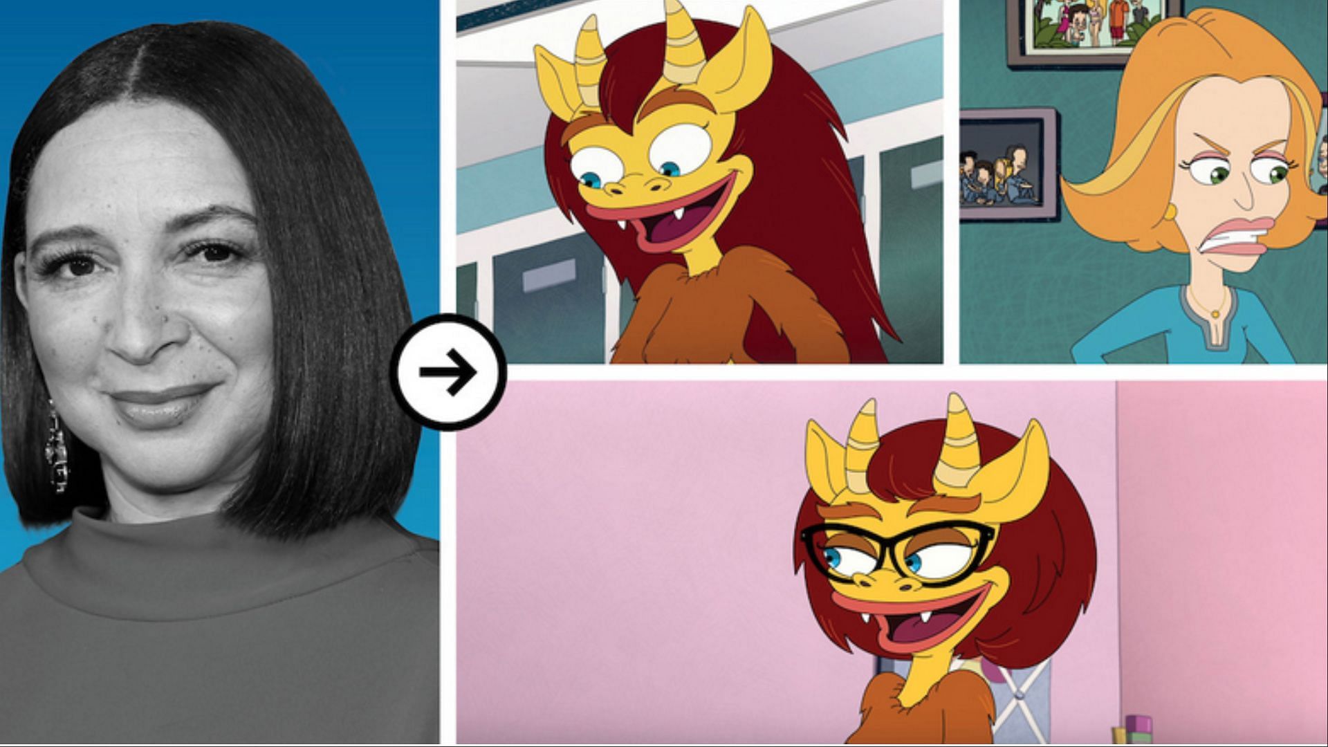 Maya Rudolph voices Connie the Hormone Monstress, Diane Birch, and Bonnie the Hormone Monstress in Big Mouth season 8 ( Image via Netflix Tudum)
